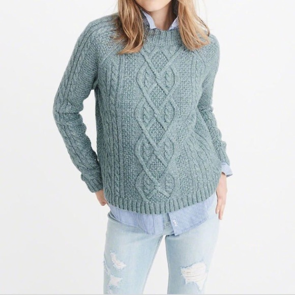 Cable Mock Neck Sweater Abercrombie 